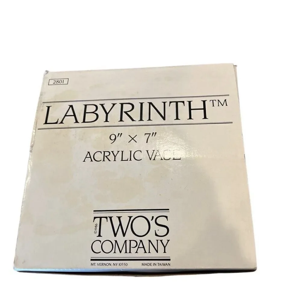 Two’s Company Acrylic MCM Vase Clear Retro with box